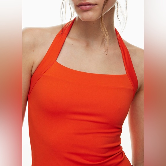 Aritzia Babaton Contour Harmonize Halter Top - Orange Square Neck - Picture 9 of 14